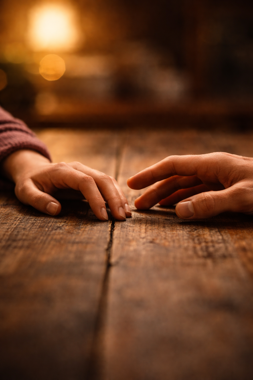 Book cover concept — hands almost touching