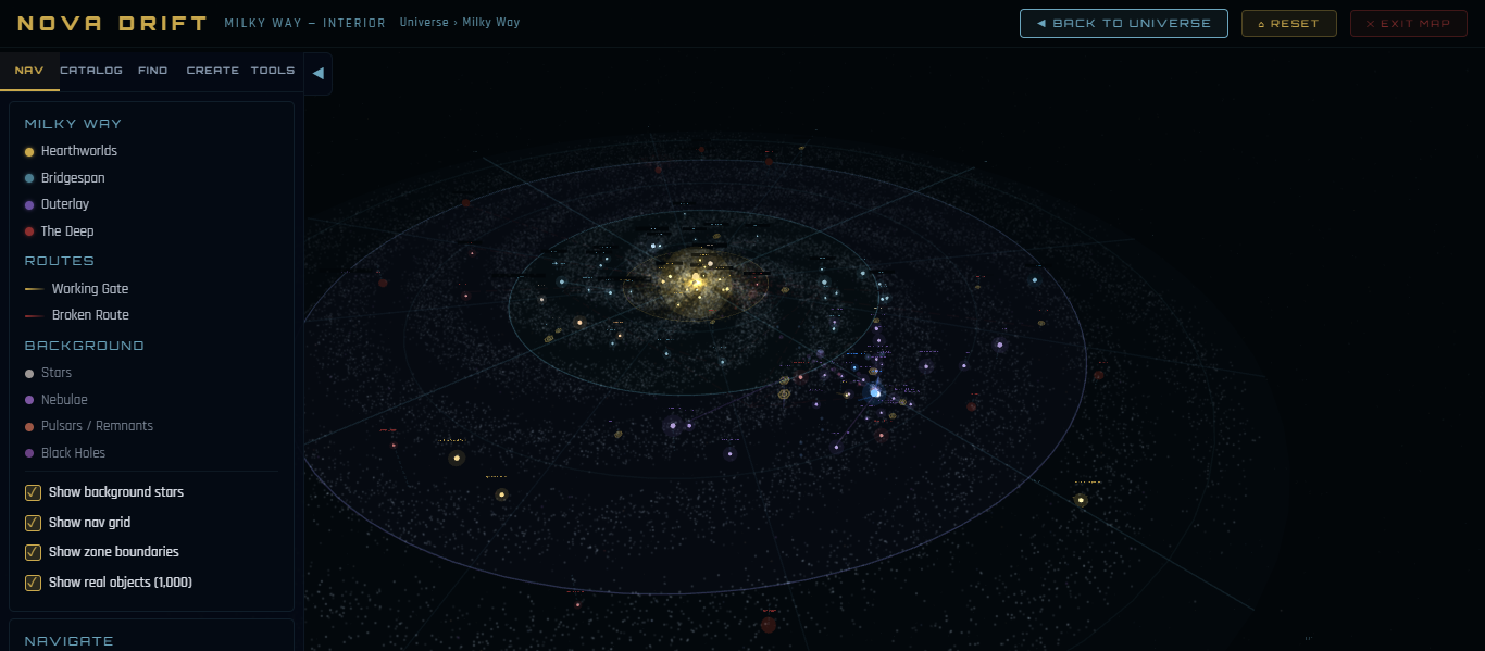 Nova Drift — creating custom galaxies and regions