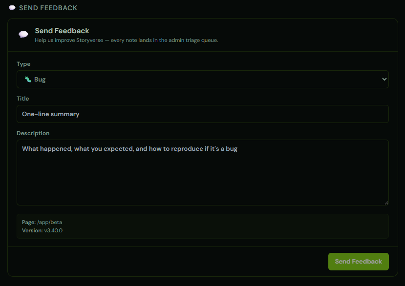 Beta Reporting dashboard